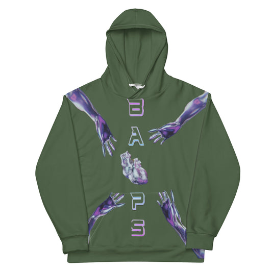 Green Unisex Hearts Desire Hoodie