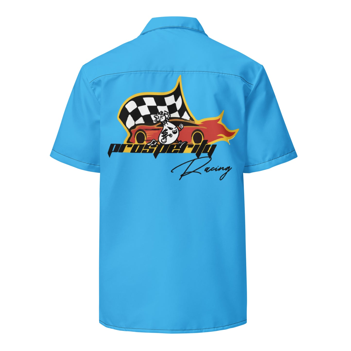 Turquoise Prosperity Racing Button Up (Oversized)